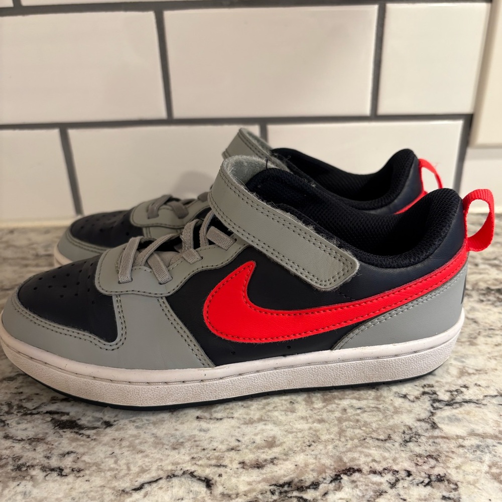 Nike Gray and Red Velcro Sneakers